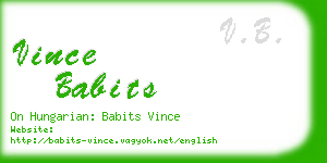 vince babits business card